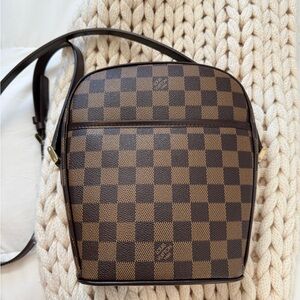 Louis Vuitton Black and Brown Checkered Crossbody Bag